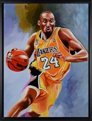 Basketballspieler in Aktion – handgemaltes Ölbild auf Leinwand, 50 x 70 cm