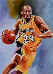 Basketballspieler in Aktion – handgemaltes Ölbild auf Leinwand, 50 x 70 cm