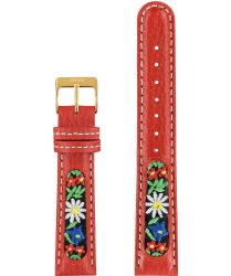 Leder Uhrenband mit Edelweiss Stickerei E3.1372.L
