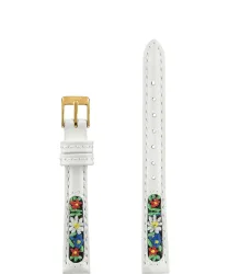 Leder Uhrenband mit Edelweiss Stickerei E3.1374.S