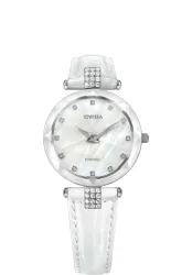 Facet Strass Schweizer Damenuhr J5.619.M