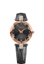 Facet Strass Schweizer Damenuhr J5.627.M