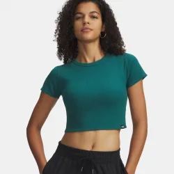 UNDER ARMOUR Damen T-Shirt UA Rival Rib Baby petrol | L
