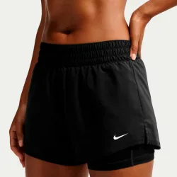 Nike Dri - Fit One Mid Rise 2in1 3in Shorts Damen schwarz, weiß