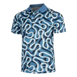 JLindeberg Paul Print Polo Herren - blau