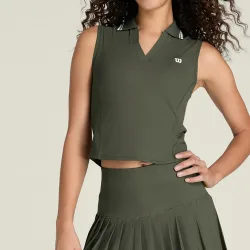 Wilson Rib Polo Damen - dunkelgrün