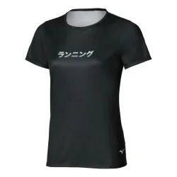 Mizuno Core Graphic Laufshirt Damen - schwarz
