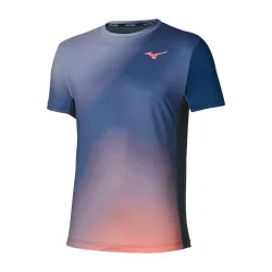 Mizuno Graphic T-Shirt Herren - dunkelblau, koralle