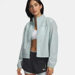 Under Armour Explor Trail Run Wind  Laufjacke Damen-blau, hellgrün