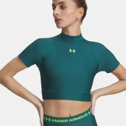 Under Armour HeatGear Crop T - Shirt Damen grün, grün