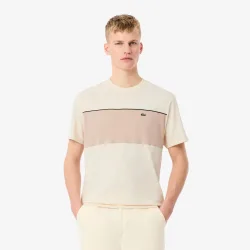 Lacoste Colorblock T-Shirt Herren - creme, beige