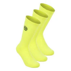 BIDI BADU Crew Performance Tennis Socks 3 Pack -neon yellow
