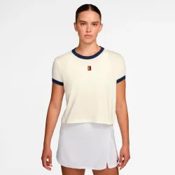 Nike Heritage T - Shirt Damen creme, dunkelblau