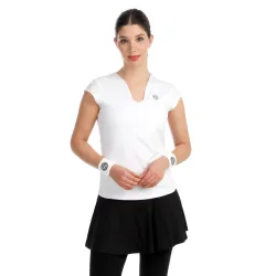 BIDI BADU Crew 2.0 V-Neck T-Shirt Damen-weiß