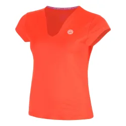 BIDI BADU Hey Laguna V-Neck T-Shirt Damen-koralle