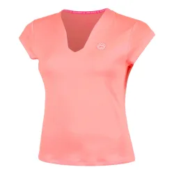 BIDI BADU Out of Control V-Neck T-Shirt Damen-pink, weiß
