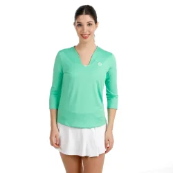 BIDI BADU Crew 2.0 V - Neck Longsleeve Damen grün