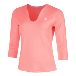 BIDI BADU Out of Control V - Neck Longsleeve Damen pink, weiß