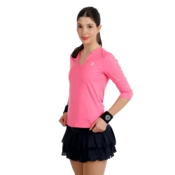 BIDI BADU Crew 2.0 V - Neck Longsleeve Damen pink
