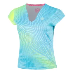 BIDI BADU Out of Control V-Neck T-Shirt Damen-hellblau, neongelb