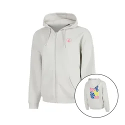 Quiet Please Crush Palm Court Sweatjacke Mädchen-hellgrau, neonpink