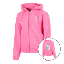 Quiet Please Joy Palm Court Sweatjacke Damen - pink, weiß