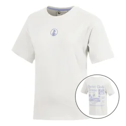 Quiet Please Club House Boyfriend T-Shirt Damen - creme
