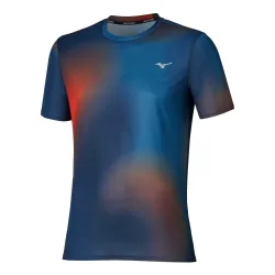 Mizuno Core Graphic Laufshirt Herren - orange, blau