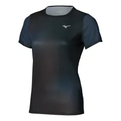 Mizuno Core Graphic Laufshirt Damen - schwarz, blau