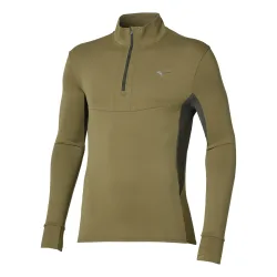 Mizuno Active Warmalite Half Zip Laufshirt Herren - oliv