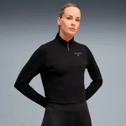 PUMA x HYROX CLOUDSPUN 1/4 Zip Damen Midlayer Schwarz, Damen, Größe: S