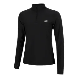 New Balance Space Dye Quarter Zip Longsleeve Damen - Schwarz
