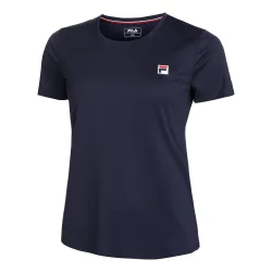 Fila Leonie T - Shirt Damen Dunkelblau, Weiß