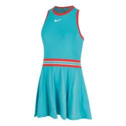 Nike Court Dri - FIT Slam Kleid Damen Türkis, Rot