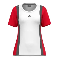 HEAD Club 25 Tech T - Shirt Damen Rot, Weiß