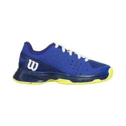 Wilson RUSH PRO AC Allcourtschuh Kinder - Blau, Neongelb