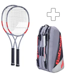Babolat 2x Pure Strike 16x19 plus Schlägertasche