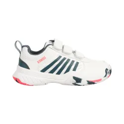 K - Swiss Court Express 2 Strap Allcourtschuh Kinder Weiß, Petrol