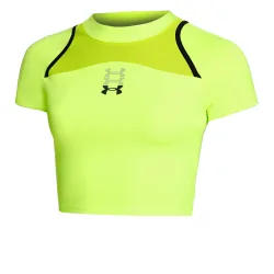 Under Armour Run Anywhere Crop Laufshirt Damen - Grün, Schwarz