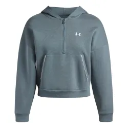 Under Armour Rival Fleece Piped Half - Zip Sweatshirt Damen weiß