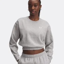 Under Armour Rival Fleece Piped Crew Sweatshirt Damen - Hellgrau