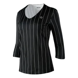Tennis - Point Stripes Longsleeve Damen Schwarz, Weiß