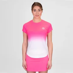 BIDI BADU Crew Gradiant T - Shirt Damen Pink, Weiß