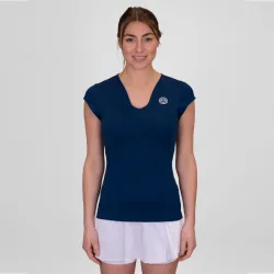 BIDI BADU Crew V-Neck T-Shirt Damen - Dunkelblau