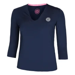 BIDI BADU Crew V - Neck Longsleeve Damen Dunkelblau