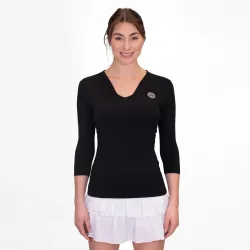 BIDI BADU Crew V - Neck Longsleeve Damen Schwarz
