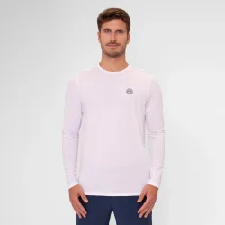 BIDI BADU Crew Roundneck Longsleeve Herren - Weiß