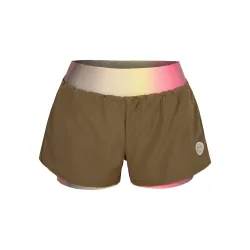 BIDI BADU Spectrum 2In1 Printed Shorts Damen - Braun, Gelb