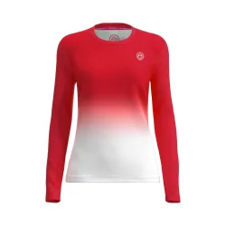 BIDI BADU Crew Gradiant Longsleeve Mädchen-Rot,Weiß