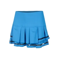 Lucky in Love Long Pleat Tier Rock Damen - Blau, Schwarz